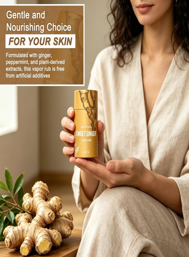 Nmoiat 2pcs Sweet Ginger Vapor Rub Stick, Herbal Balm Multipurpose Vapor Rub for Hands, Knee, Neck, Back Massage, Fast Absorbing - Image 2