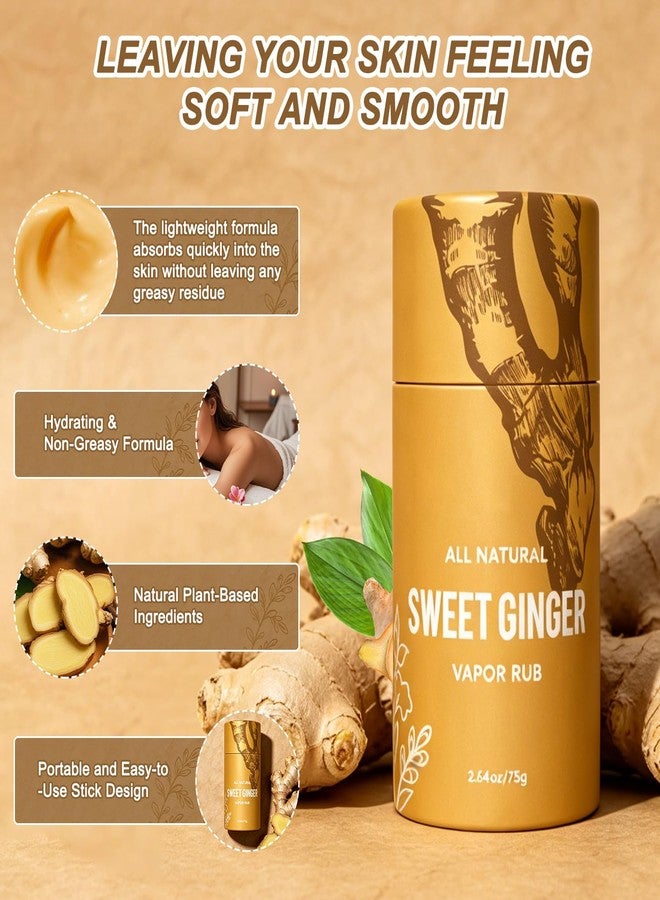 Nmoiat 2pcs Sweet Ginger Vapor Rub Stick, Herbal Balm Multipurpose Vapor Rub for Hands, Knee, Neck, Back Massage, Fast Absorbing - Image 5