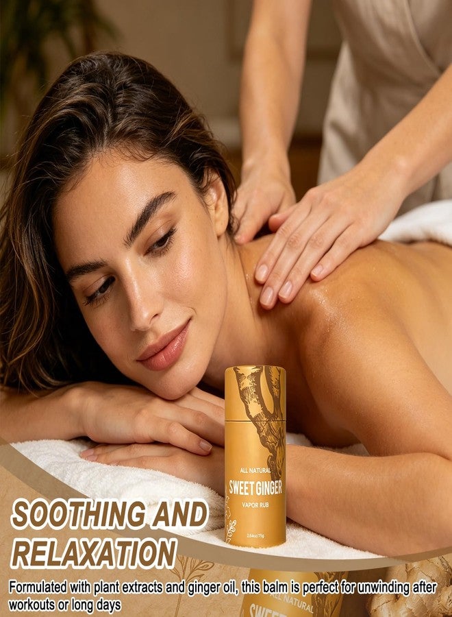 Nmoiat 2pcs Sweet Ginger Vapor Rub Stick, Herbal Balm Multipurpose Vapor Rub for Hands, Knee, Neck, Back Massage, Fast Absorbing - Image 4