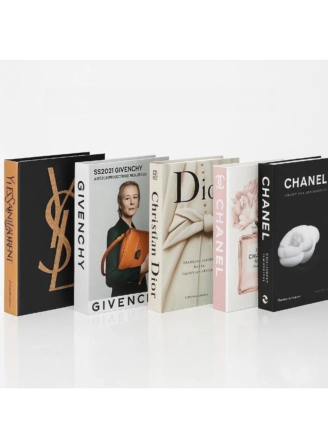 NIBEMINENT 5 Pcs Decorative Faux Books for Home Decor – Modern Fake Books for Coffee Table, Bookshelf & Bedroom, Stacked Book Set for Aesthetic Decor - Image 1