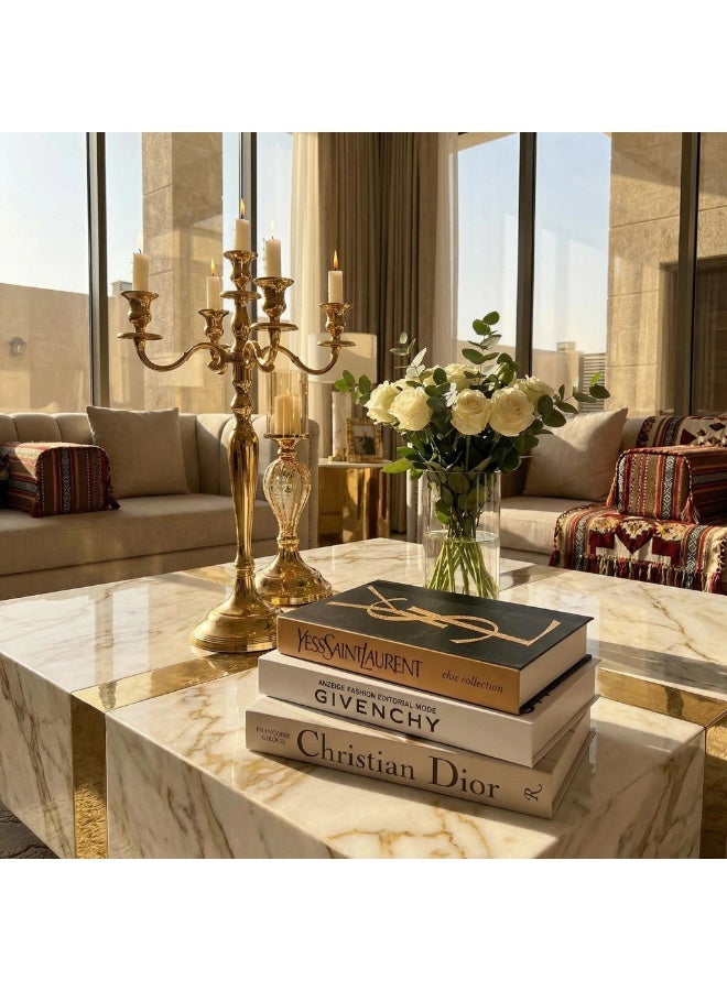 NIBEMINENT 5 Pcs Decorative Faux Books for Home Decor – Modern Fake Books for Coffee Table, Bookshelf & Bedroom, Stacked Book Set for Aesthetic Decor - Image 3