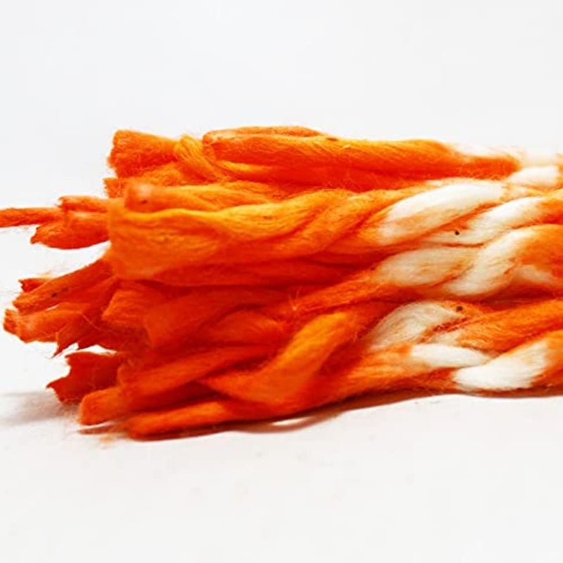 Magic Providers Magic Providers Raw Cotton HandMade Kesar Tip Long Wicks Pack of 150 Pieces Arti Navratri Special in Red Lambi Diya Batti Jyot Batti Jot Wick Deepam Vattulu Pooja Articles Puja Aarti Rui  - Image 1
