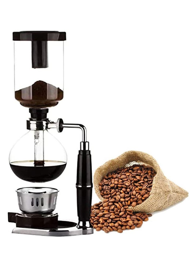 MIBRU - Coffee Maker Siphon Tea Japanese Style Syphon Pot Vacuum Coffee Maker Machine Glass Type 3 Cup - Image 1