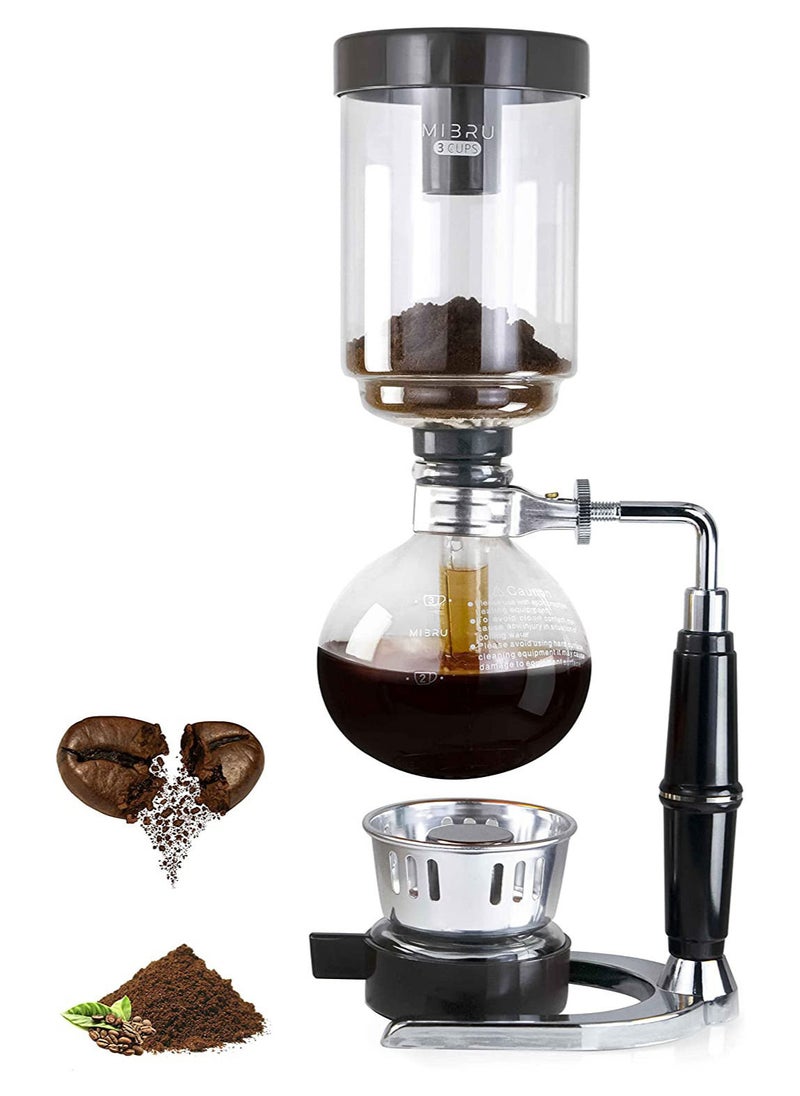 MIBRU - Coffee Maker Siphon Tea Japanese Style Syphon Pot Vacuum Coffee Maker Machine Glass Type 3 Cup - Image 1