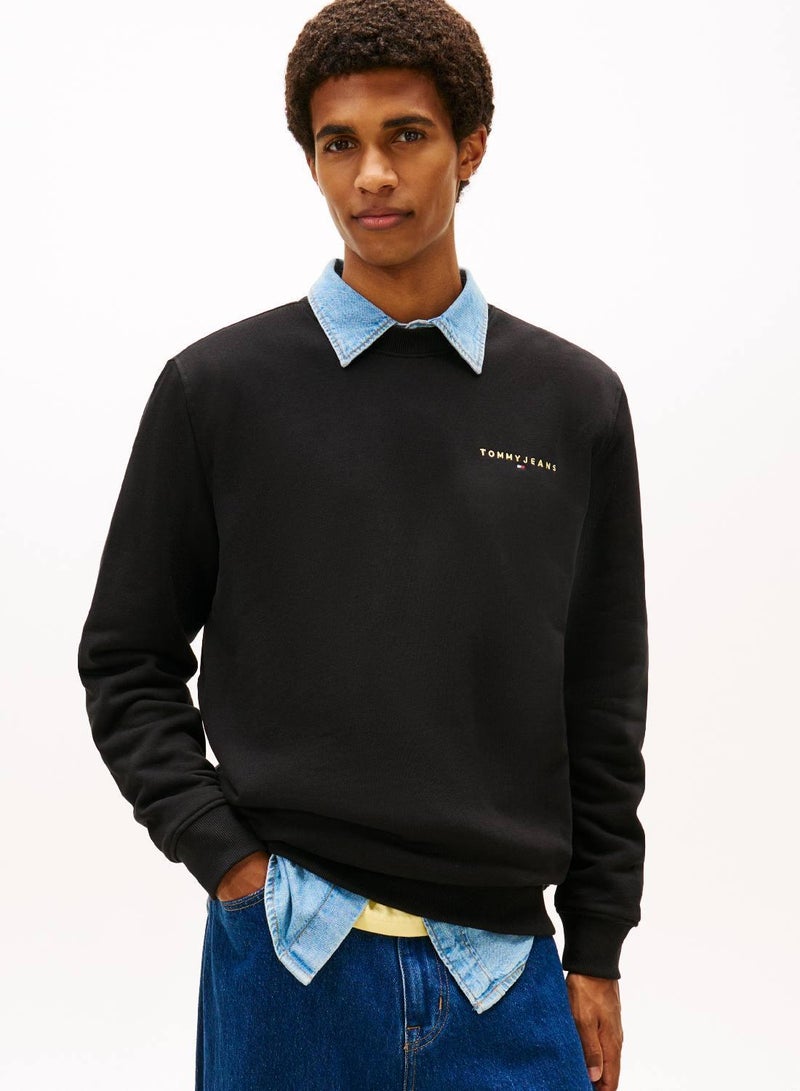 TOMMY JEANS Linear Logo Regular Pullover Sweatshirt - Image 1