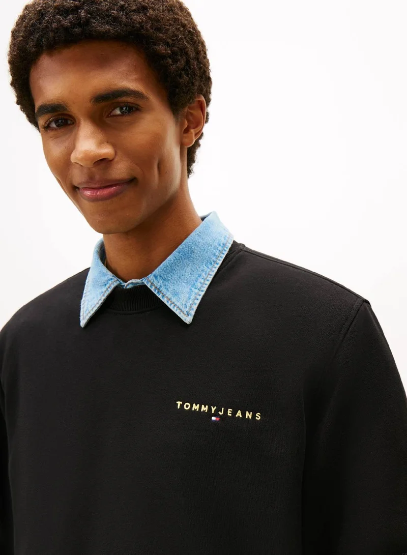 TOMMY JEANS Linear Logo Regular Pullover Sweatshirt