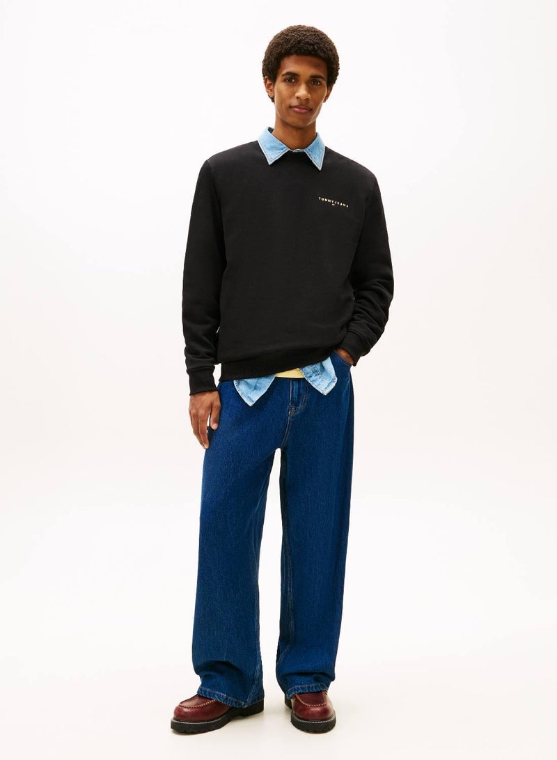 TOMMY JEANS Linear Logo Regular Pullover Sweatshirt - Image 3