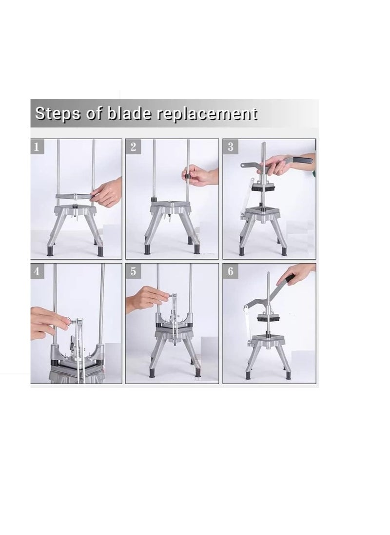 LETWOO - LETWOO French Fry Cutter  Commercial Restaurant French Fry Cutter Stainless Steel Food Grade Upright French Fries Cutter For Potato  Radish Cucumber Carrots 1/2INCH 1/4INCH & 3/8IN Blades - Image 1