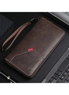 Leather Hand Wallet, 13 Internal pPockets, 4 Large Ones For Money, Passport and Mobile Phone + Zipper pocket + 8 ATM Cards, Multi-Colored
