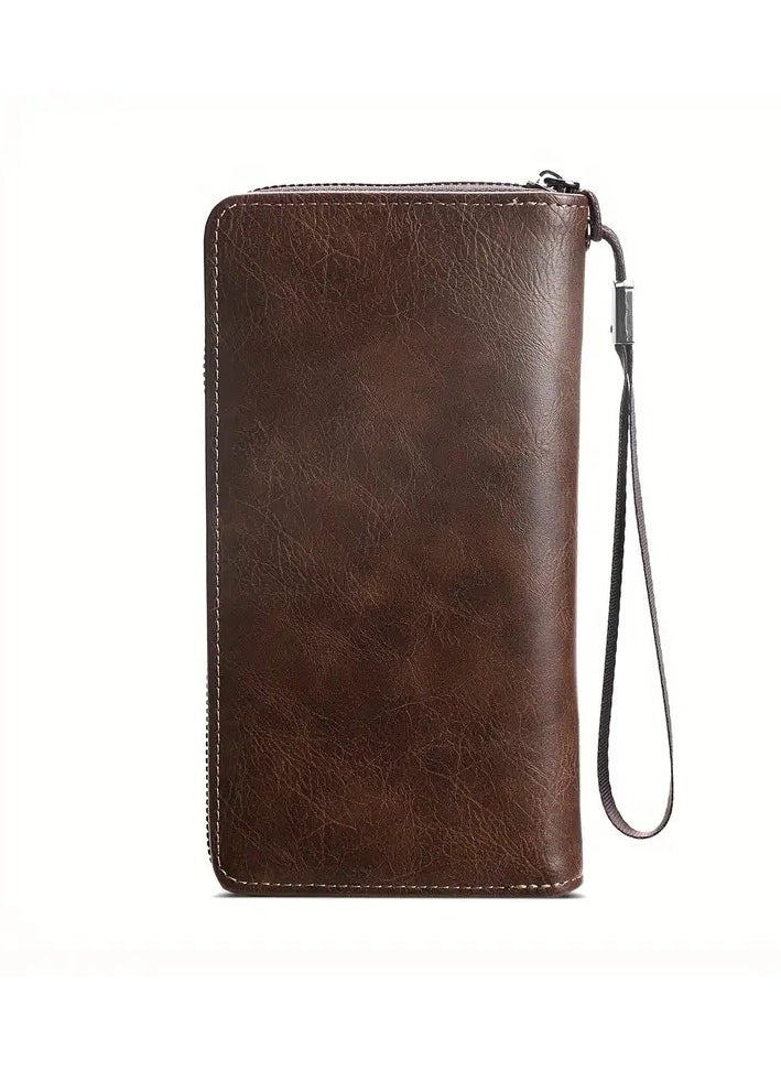 CarrKen - Leather Hand Wallet, 13 Internal pPockets, 4 Large Ones For Money, Passport and Mobile Phone + Zipper pocket + 8 ATM Cards, Multi-Colored - Image 1