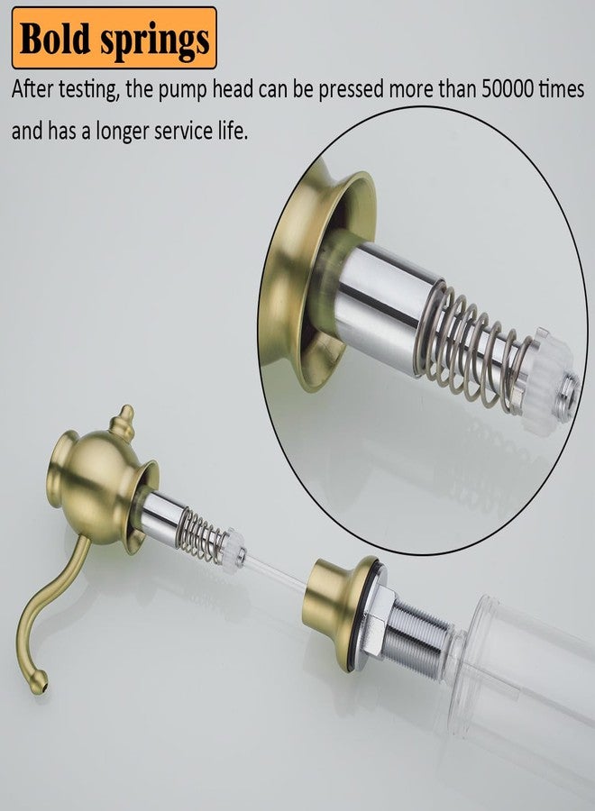 RANDOM Brushed Gold Soap Dispenser for Kitchen Sink,Built in Sink Soap Dispenser with Solid Brass Pump Head Soap Dispenser Extension Tube Kit and 11 Ounce Large PET Liquid Soap Bottle.RD84038BG - Image 3