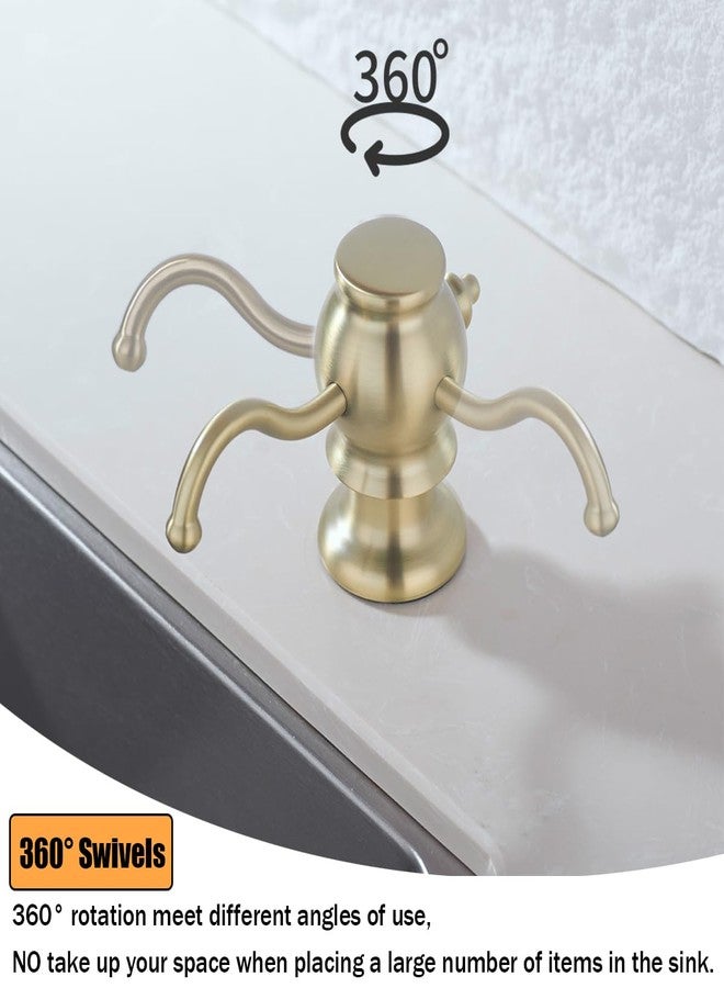 RANDOM Brushed Gold Soap Dispenser for Kitchen Sink,Built in Sink Soap Dispenser with Solid Brass Pump Head Soap Dispenser Extension Tube Kit and 11 Ounce Large PET Liquid Soap Bottle.RD84038BG - Image 4
