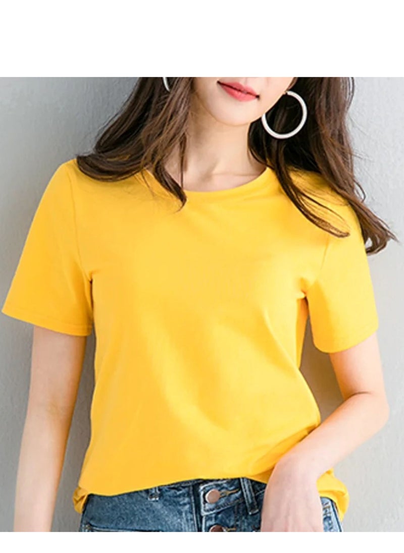Selecta Now - Selecta Now Womens T Shirt Plain 100% Combed Cotton Comfortable Soft & Breathable Mustard T Shirt Tank Top & Tees - Image 1