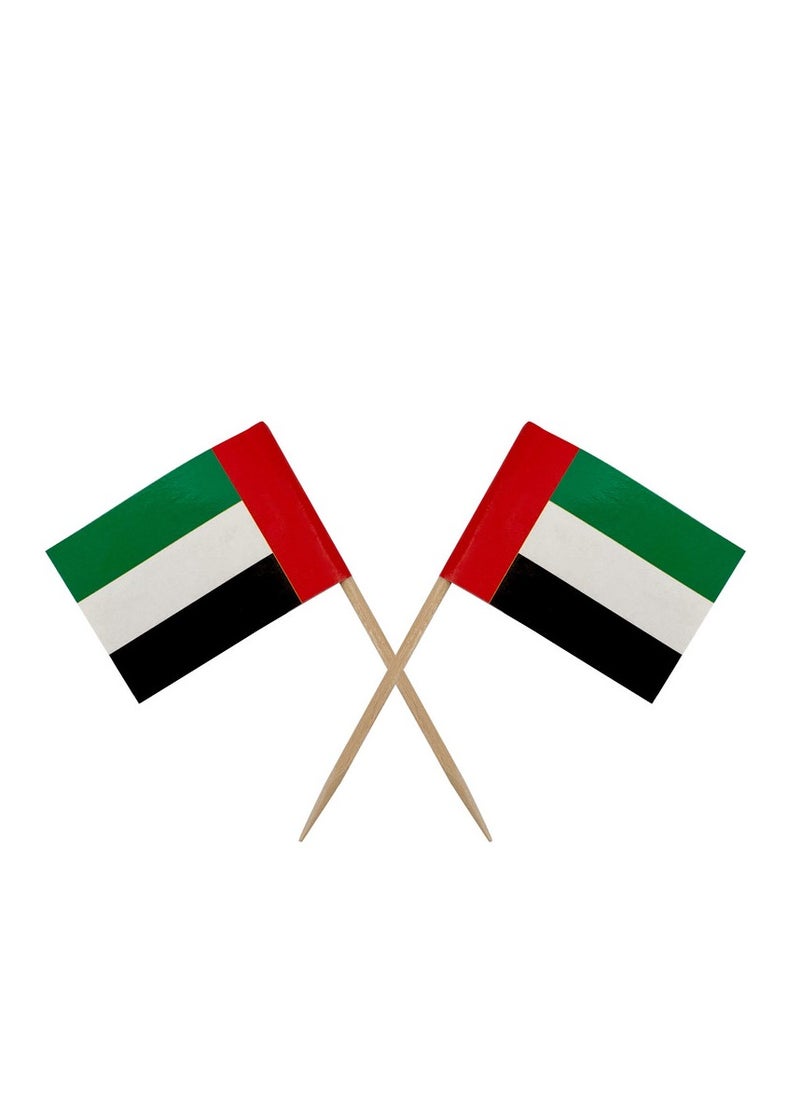 Party Magic - UAE Flag Cocktail Sticks 3.5x6.5cm 100Pcs/Pk - Image 1