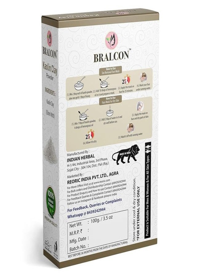 BRALCON Kaolin Clay Powder and Zinc Oxide Powder Non Nano Combo for Face Pack | Chinni Mitti, Zno Powder | 100% Natural and Chemical-Free | for All Skin Types | Pack of 2 | 200gm - Image 3