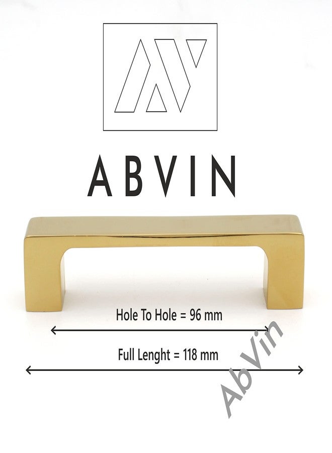 ABVIN مقابض ABVIN Premium PVD الذهبية، أدوات خزائن ذهبية عصرية، مقابض أثاث للأبواب والخزائن والأدراج (قطعة واحدة) (96 مم (4 بوصة))، مقبض سحب - Image 2