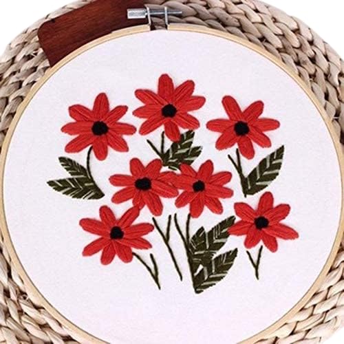 Gemsy Embroidery Materials Beginners Starter Kit | Colour Threads | Bamboo Hoops | Embroidery Beginner Supplies Tool Kit | DIY Art Kit - No.Cx0113 - Image 1