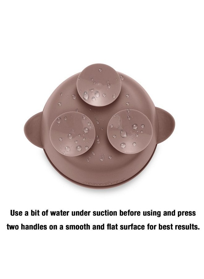 باندا إير مجموعة من 3 أوعية طعام للأطفال مزودة بشفط من PandaEar، أوعية طعام للأطفال الصغار مزودة بأغطية من السيليكون، أوعية شفط مضادة للانسكاب لمرحلة الرضاعة الأولى، مجموعة أوعية طعام للأطفال، أزرق/بني/أحمر - Image 4