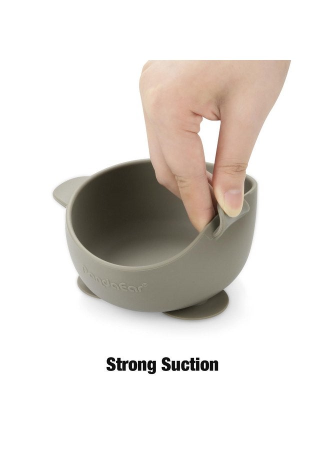 باندا إير مجموعة من 3 أوعية طعام للأطفال مزودة بشفط من PandaEar، أوعية طعام للأطفال الصغار مزودة بأغطية من السيليكون، أوعية شفط مضادة للانسكاب لمرحلة الرضاعة الأولى، مجموعة أوعية طعام للأطفال، أزرق/بني/أحمر - Image 5