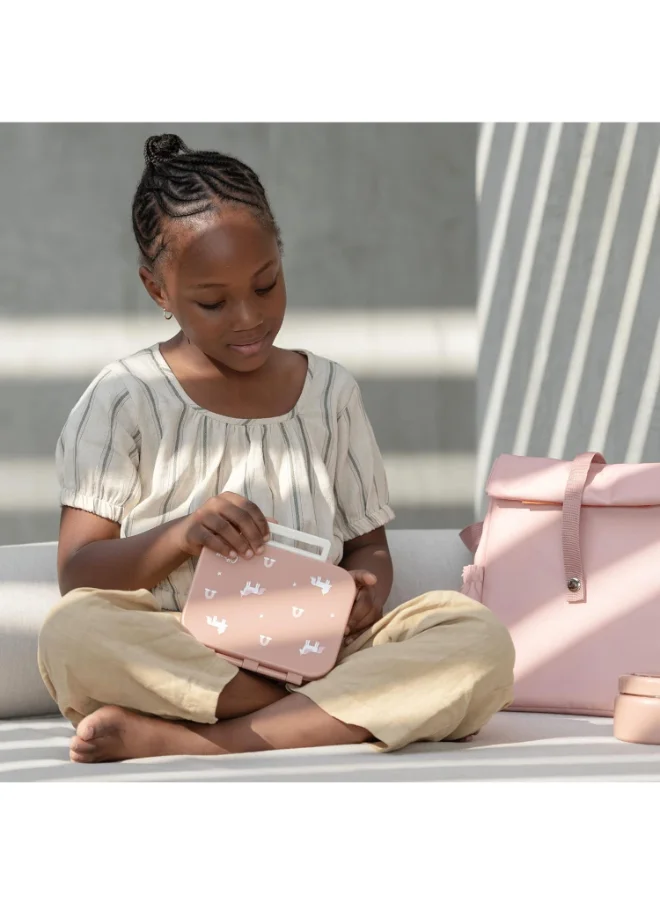 Citron Tritan Snackbox With 3 Compartments For Kids, Leak Proof And Bpa Free - Unicorn Blush Pink
