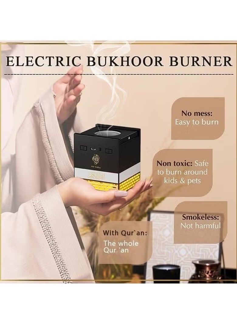 TIGER SQ178 Quran Speaker & Bakhoor – Multi-functional Quran Speaker with 18 Reciters, 15 Translations, Quran Chapters, LED Lights, and Bakhoor Incense Holder – Perfect for Spiritual Listening and Home Decoration - Image 4