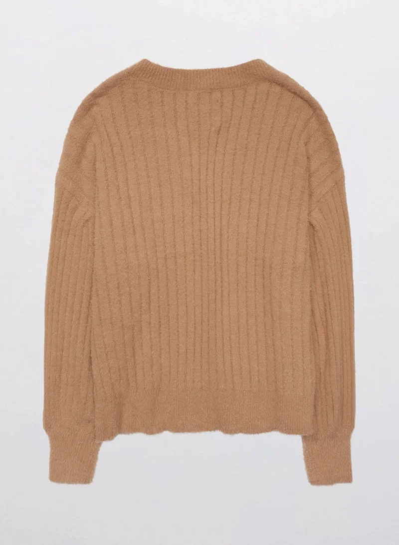Aerie V-Neck Ribbed Sweater