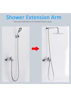 Rubik 40cm Shower Head Extension Arm Wall-Mounted with Universal Connection to Showerheads Stainless Steel Shower Arm for Rain Fixed Showerheads  - Image 2