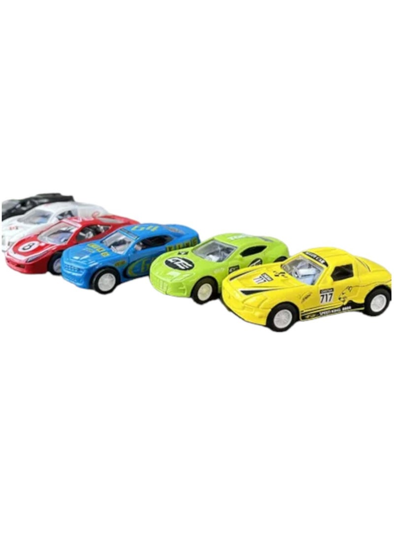 Toy Box مجموعة ألعاب نماذج سيارات السباق القابلة للجمع من سبيكة سيارات قابلة للسحب للأطفال 6 قطع  - Image 3