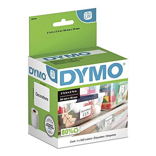 Dymo 30324 Label Writer Self-Adhesive Diskette Labels for 3 1/2-inch disks, 2 1/8- by 2 3/4-inch, White, Roll of 320 - Image 1