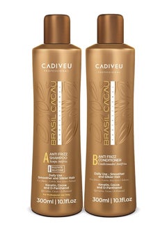 Cadiveu CADIVEU Brasil Cacau Anti Frizz Shampoo and conditioner 300ml Pack of 2  - Image 1