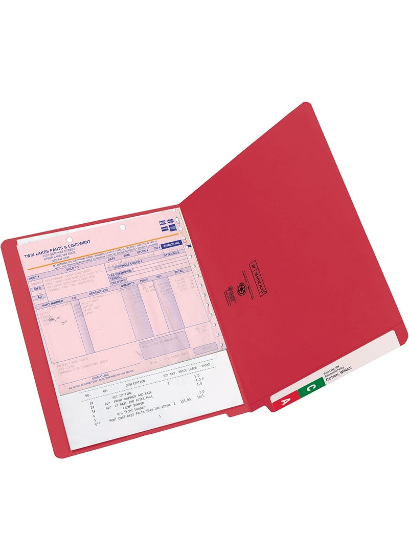 Smead Smead End Tab File Folder, Shelf-Master Reinforced Straight-Cut Tab, Letter Size, Red, 100 Per Box (25710)  - Image 3