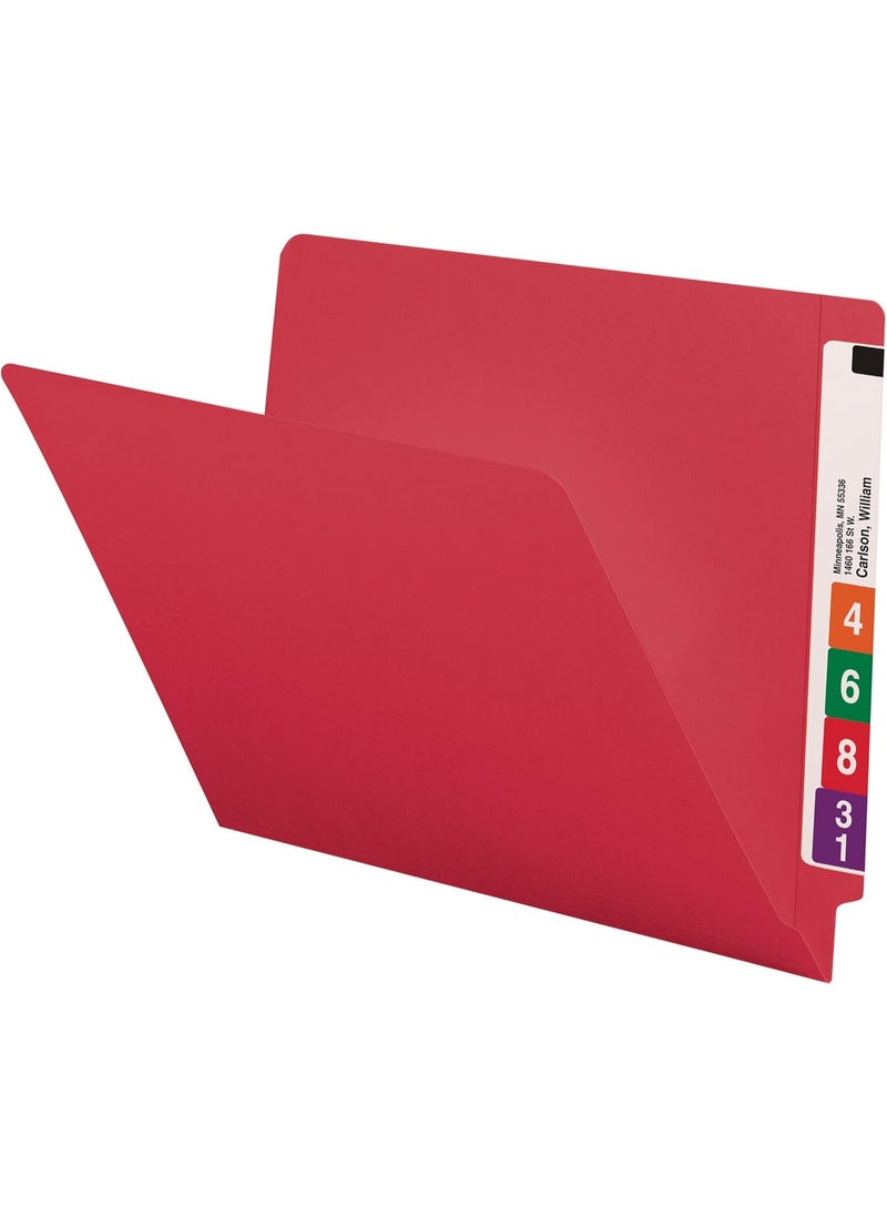Smead Smead End Tab File Folder, Shelf-Master Reinforced Straight-Cut Tab, Letter Size, Red, 100 Per Box (25710)  - Image 4