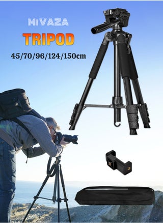 Portable Metal Tripod - 150cm Foldable Stand - 360° Rotation - Mobile Phone Holder - Compatible with Projector, Fill Light, Slr Camera, Mirrorless Camera, Gimbal, Telescope - pzsku/ZDCEBCF73A4B752BDBB4BZ/45/1750670735/2615022c-c200-4820-ab3d-eab1fbbaf7fc