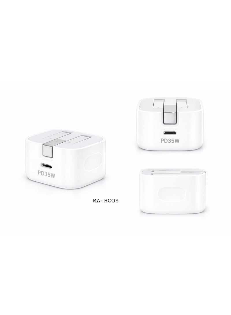 ماس شاحن سريع USB-C بقوة 35 واط متوافق مع أجهزة iPhone 16/16pro, 17/17pro Max - أبيض - ضمان محلي لمدة عام - Image 5