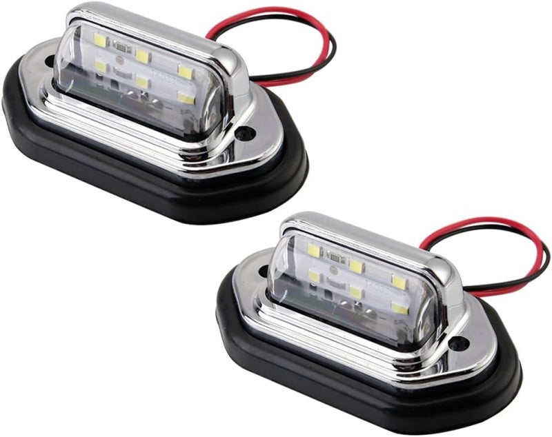 Healifty قطعتان من شريط إضاءة لوحة الترخيص LED للشاحنات والسيارات والعربات المنزلية والمقطورات سطوع عالي تركيب سهل - Image 1