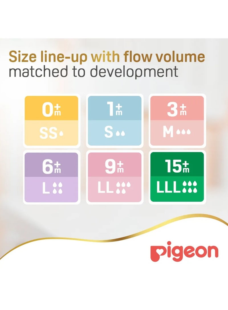 pigeon Softouch Wide Neck Nipples 0 Months+ Ss - Pack Of 2 - Image 2