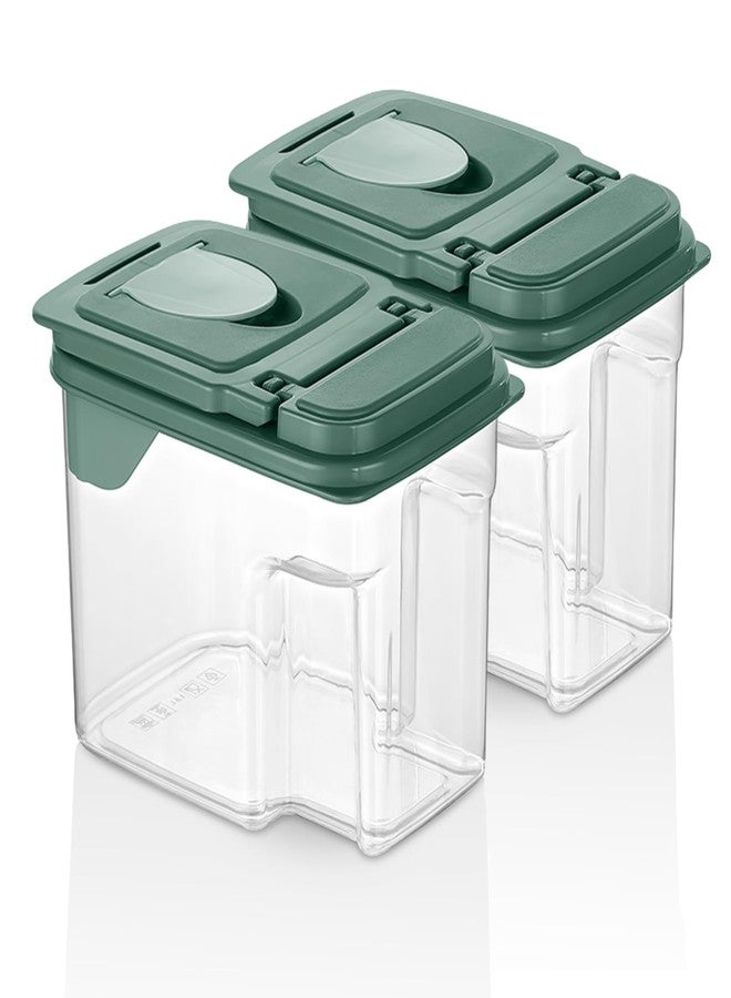 Tribello Food Storage Dispenser with Pour Spout Lid - Pantry Bin - Clear Slim Food Storage Container for Rice, Sugar, Cereal - BPA Free - Kitchen Organization (Small 1.9 Quarts - 2pack) - Image 1