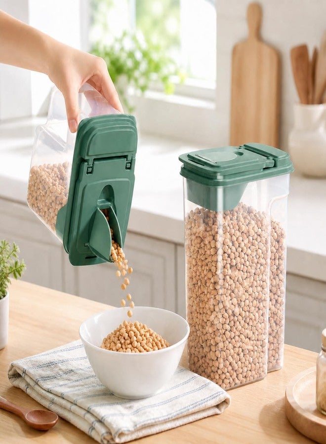 Tribello Food Storage Dispenser with Pour Spout Lid - Pantry Bin - Clear Slim Food Storage Container for Rice, Sugar, Cereal - BPA Free - Kitchen Organization (Small 1.9 Quarts - 2pack) - Image 2