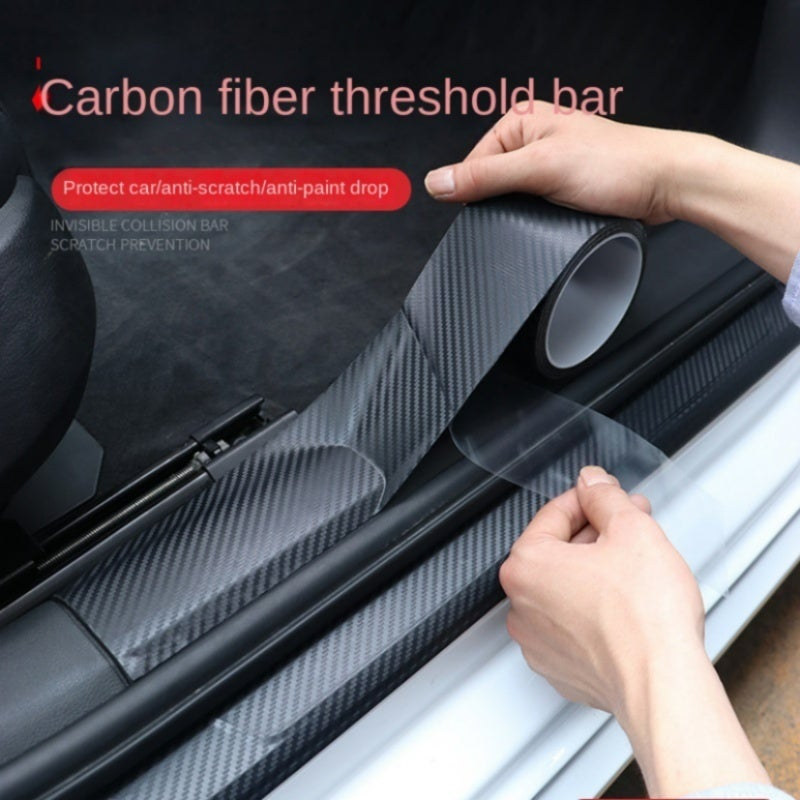 Car Threshold 3x300cm Carbon Fiber Transparent Anti-scratch Kick Protector - Bubble-free Easy Installation Scuff Guard for Universal Vehicle Interior Exterior Use - Image 5