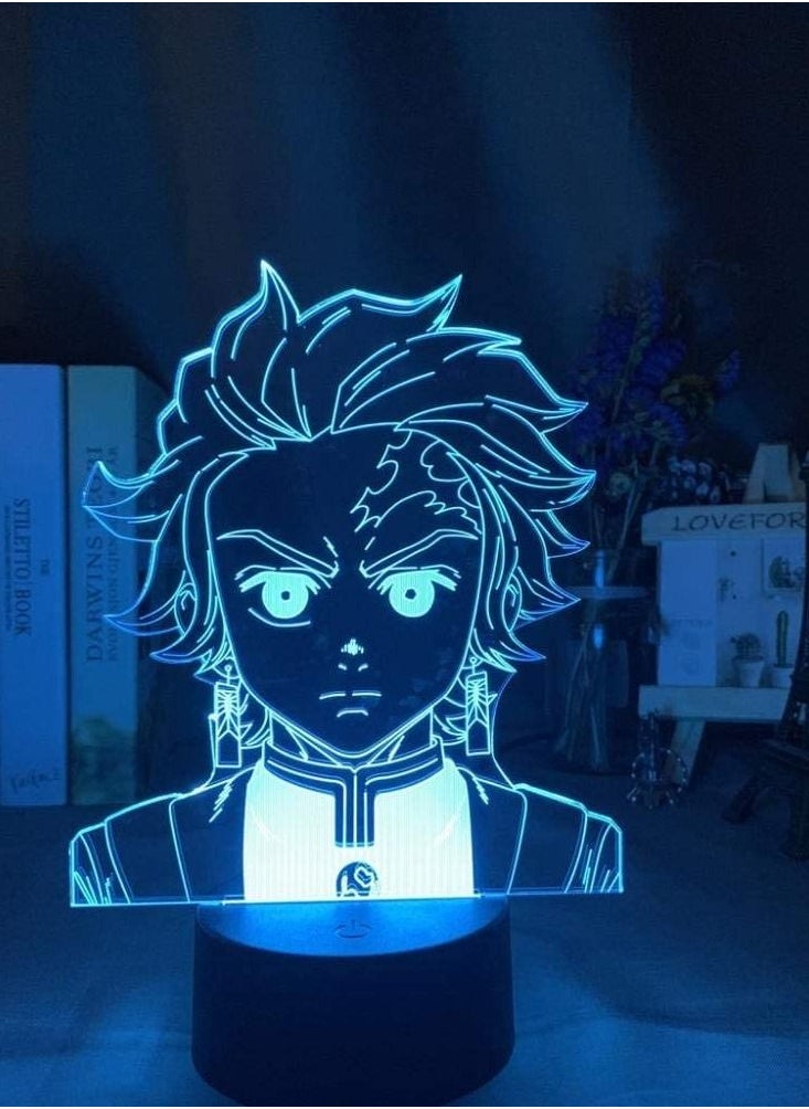 althiqahkey - Kimetsu No Yaiba Tanjiro Kamado Figure Led Night Light For Kids Bedroom Decor Mood Light Child Desk 3D Lamp Demon Slayer - With Remote - Image 1