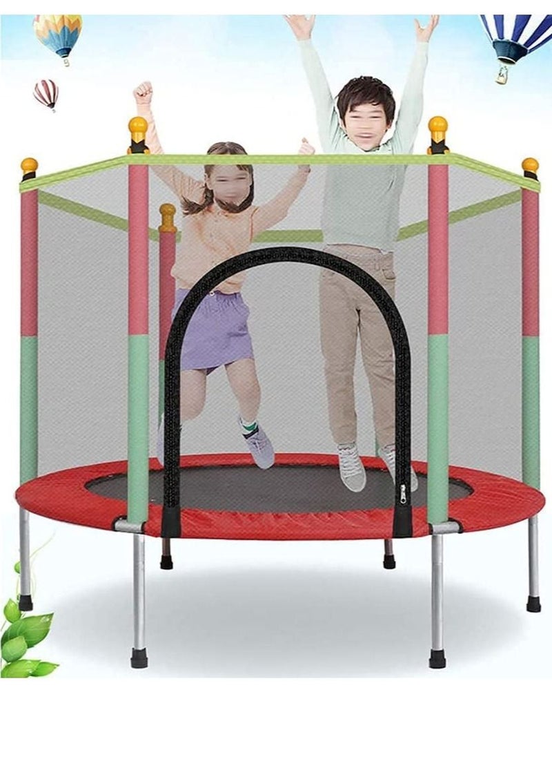 Generic - 140cm Indoor Trampoline with Protection Net Adult Children Jumping Bed Enclosure Outdoor Trampolines Workout Fitness Equipment - Image 1