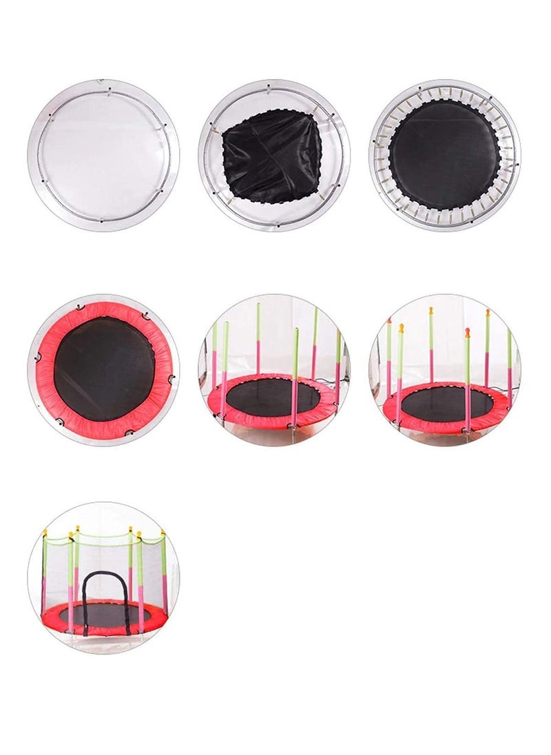 Generic - 140cm Indoor Trampoline with Protection Net Adult Children Jumping Bed Enclosure Outdoor Trampolines Workout Fitness Equipment - Image 1