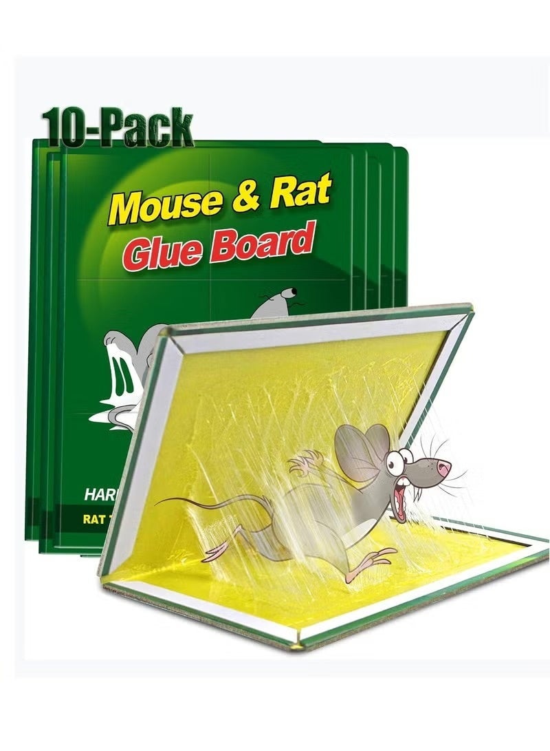 10-Pack Mouse Glue Traps, Rat Glue Traps, Enhanced Stickiness Mouse Traps Traps Sticky Pad Board for House Indoor and Outdoor Rat - Image 1