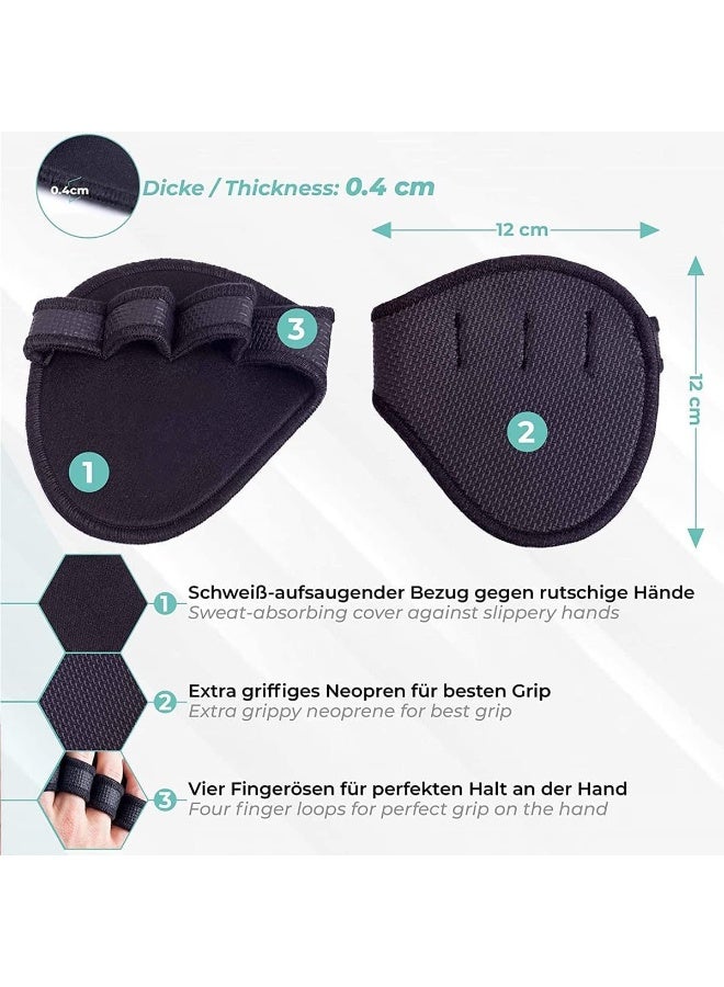 ECVV Gripad01-B Grip Pads Lifting Grips With 4 Finger Loop Lifting Anti Slip Pads Alternative Weightlifting Powerlifting Yoga Play Ball Fitness Training For Men & Women - Image 2