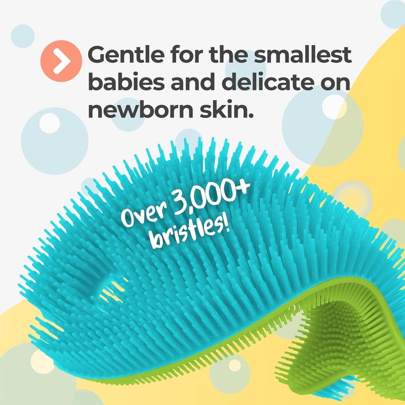 Innobaby Bathin Smart Silicone Sensory Fish Bath Scrub for Babies and Toddlers  Aqua Green - Image 2