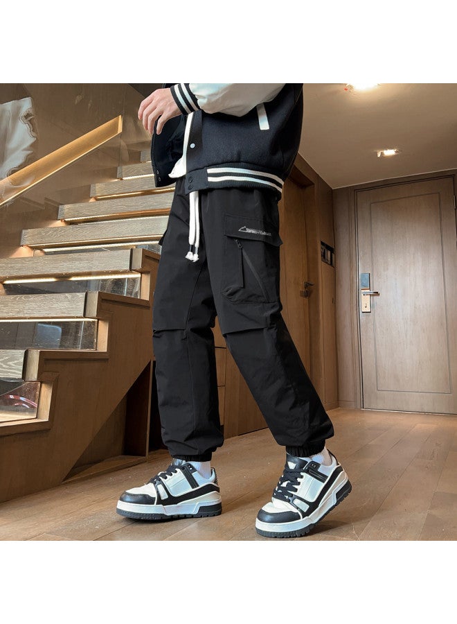 YaYa Winter Men's Youth Casual Fashion Down Pants Comfortable Elastic Waist Warm Cuffed Down Pants - Image 4