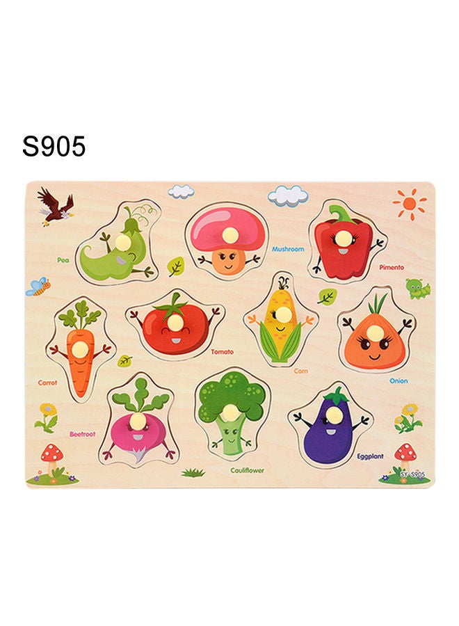 Vegetables Themed Wooden Puzzle Set