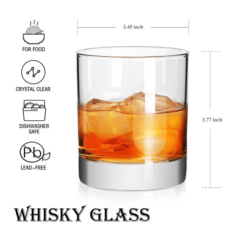 Bavel Rock Style Old Fashioned Whiskey Glasses 11 Ounce  Short Glasses For Camping/Party Set Of 6 - Image 2