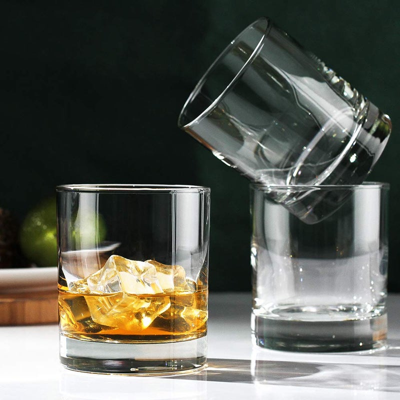 Bavel Rock Style Old Fashioned Whiskey Glasses 11 Ounce  Short Glasses For Camping/Party Set Of 6 - Image 5