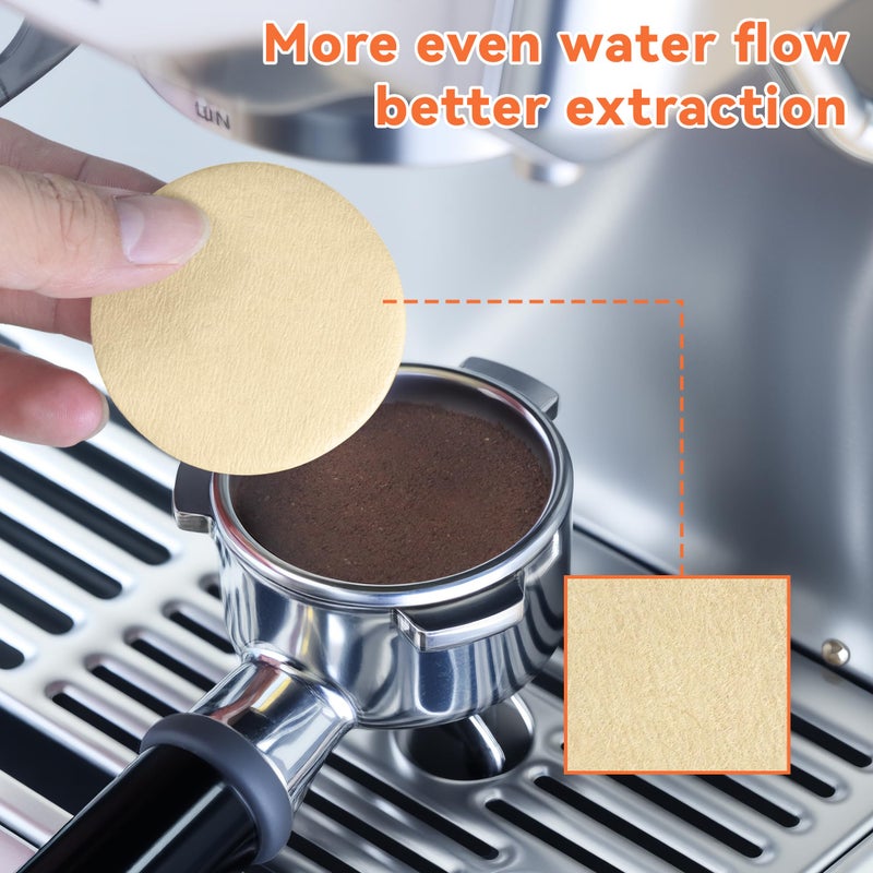 brikinte 1000 Pcs Coffee Paper Filter for Espresso Coffee Maker, 58mm Unbleached Espresso Filter Puck Screen Portafilter Paper - Image 3